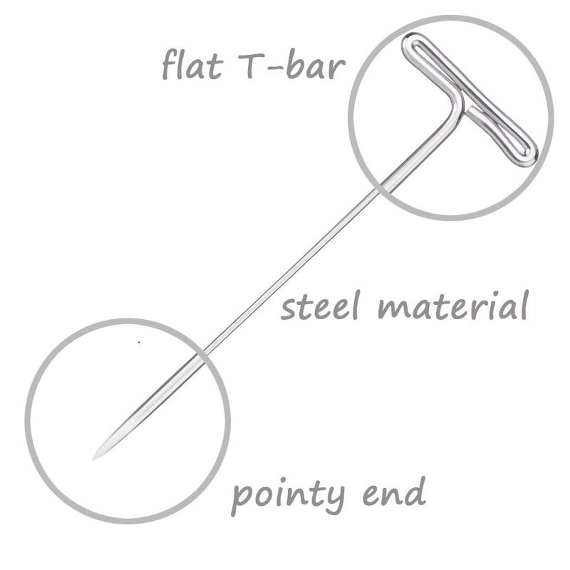 Benvo 150Pcs Steel T-Pins Assorted Two Sizes Wig Pins Nickel Plated Sewing Pins Quilting Pins Needles Pin with T-bar Head for Blocking Knitting Modelling Crafts Projects(1.5 inchï¼Œ2 inch) - Image 3
